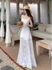 Seaside Resort Mint Green Spaghetti Strap Dress - Women's 2026 Summer Waist-Cinching Long Gown