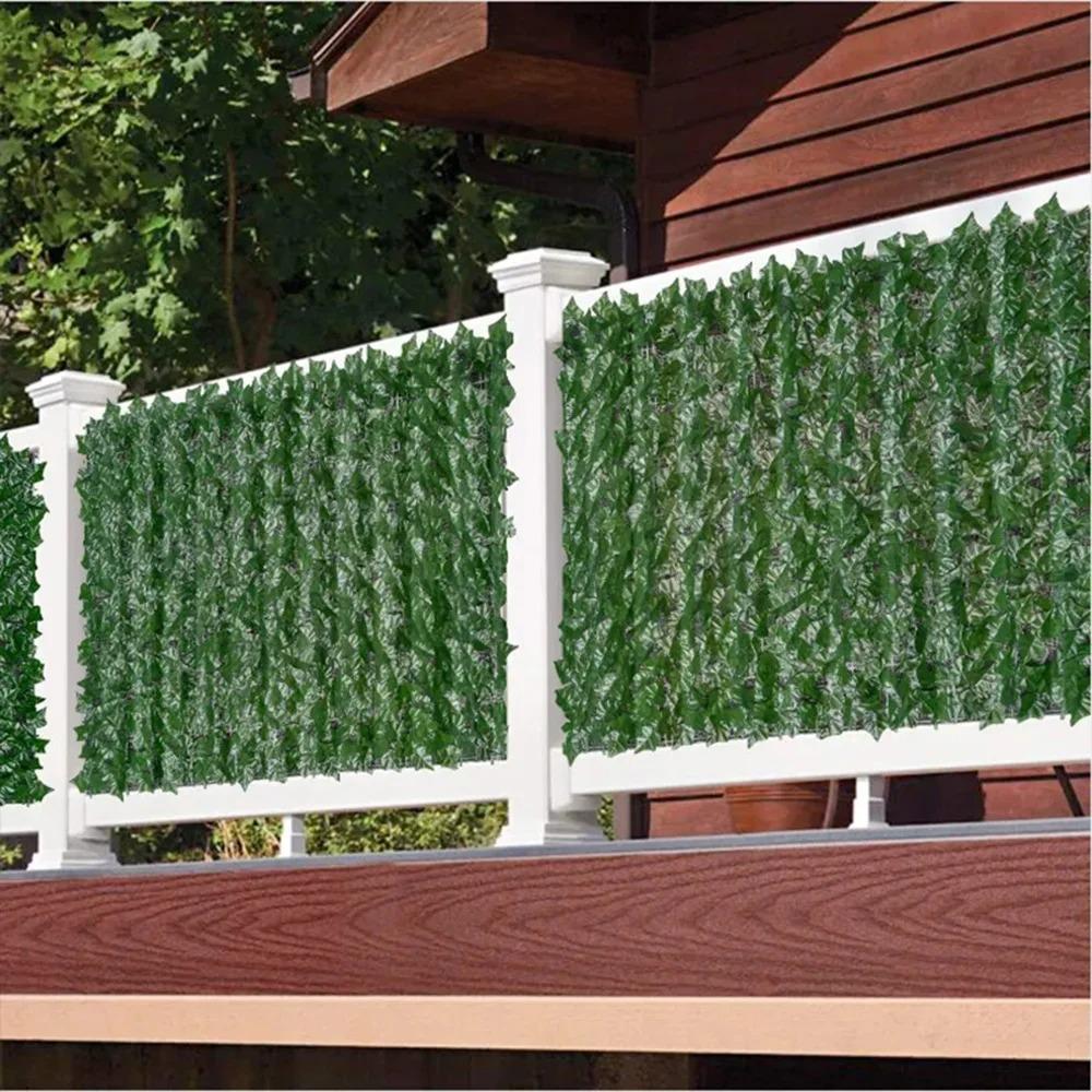 50x100cm Artificial Green Leaf Fence Panels Faux Privacy Fence Screen for Home Outdoor Garden Balcony Decoration