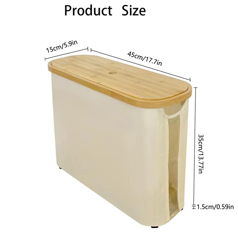 Large Bamboo Toilet Paper Storage Organizer With Bamboo Lid Cabinet Toilet Paper Basket For Bathroom