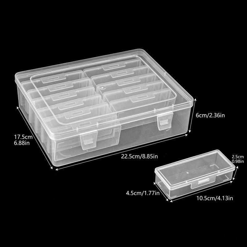 1 Set Crafts Beads Jewelry Accessories 4/6/8/12 Grids Adjustable Transparent Rectangular Storage Boxes With Dividers