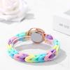 Wristwatch with Braided Hair Colorful Quartz Analog Arabic One Size Fits Casual Day Gift Women's Band, Stretchable, Waterproof Bracelet, Ring,