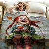 1PC Pippi Longstocking Custom Name Patterned Flannel Blanket Suitable For All Seasons for Home Decor Warmth and Comfort Gifts Holiday Present