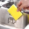 Kitchen Wall Hooks Accessories Storage Organizer Self Adhesive Drain Drying Rack Stainless Steel Sink Sponges Holder