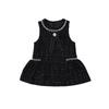 Mädchen Kleidung Ärmellose Weste Kleid Frühling Neu Kinder Leichter Luxus Schwarzer Strass Schwarzes Kleid