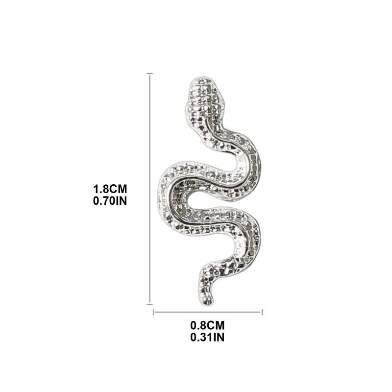 Snake Nail Art Charms 3D Nail Stud Manicure Glitter Alloy Nail Art Decorations
