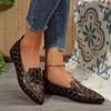 Embroidered Openwork Pointed-Toe Flat-Soled Loafers for Women, Plus Size, Low-Cut Slip-Ons, All-Season Leather Work Shoes