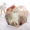 1 PC Automatic Folding Umbrella - White Cat Pattern, Portable & Foldable Design with 8 Ribs, Christmas Birthday Gifts