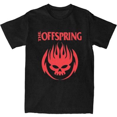 T-shirt Couple Crâne Flamboyant sur Cercle The Offspring T-shirts Hipster Été T-shirt Imprimé Coton Tops Cadeau Anniversaire