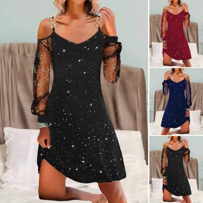 Frauen Party Kleid V-ausschnitt Match Schuhe A-linie Sexy Atmungsaktive Bankett Kleid Frauen Kleidung