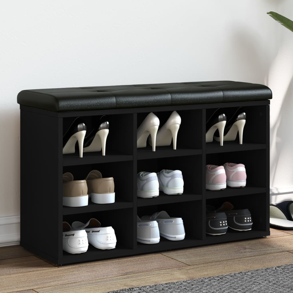 Schuhbank für den Eingangsbereich, mit Platz für 9 Paar Schuhe, vielseitig einsetzbare Schuhbank, 82 x 32 x 50 cm