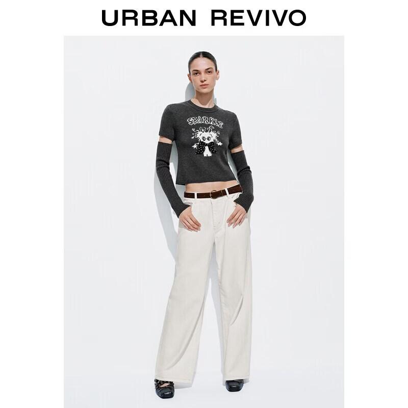 UR2026 Women s Casual Belted Trousers 28 грязно-белый