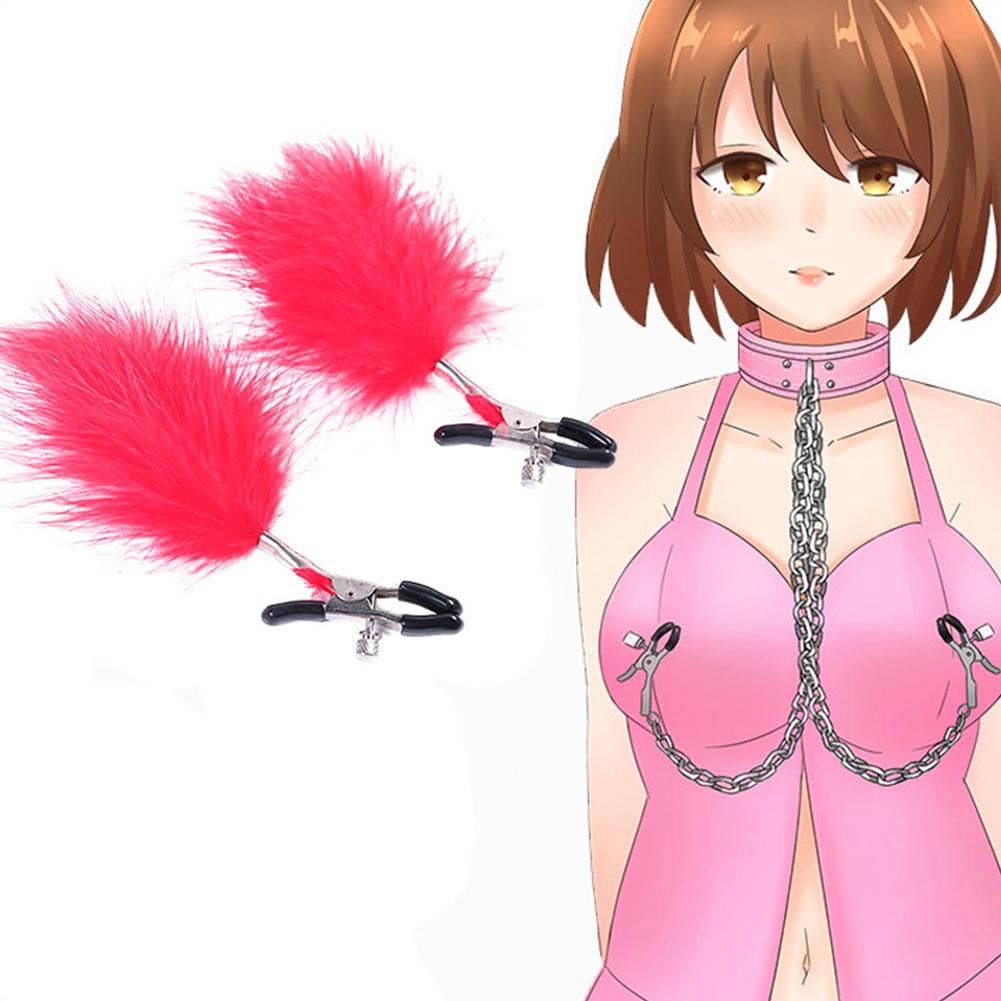 Feather Bell Nipple Clamps Vibrating Clip Flirting Breast Stimulator Sex Toys for Women Couple Adult Games