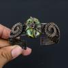 Copper Ruby Zoisite Lab-Created Handmade Copper Wire Wrap Bangle Adjustable R8v47