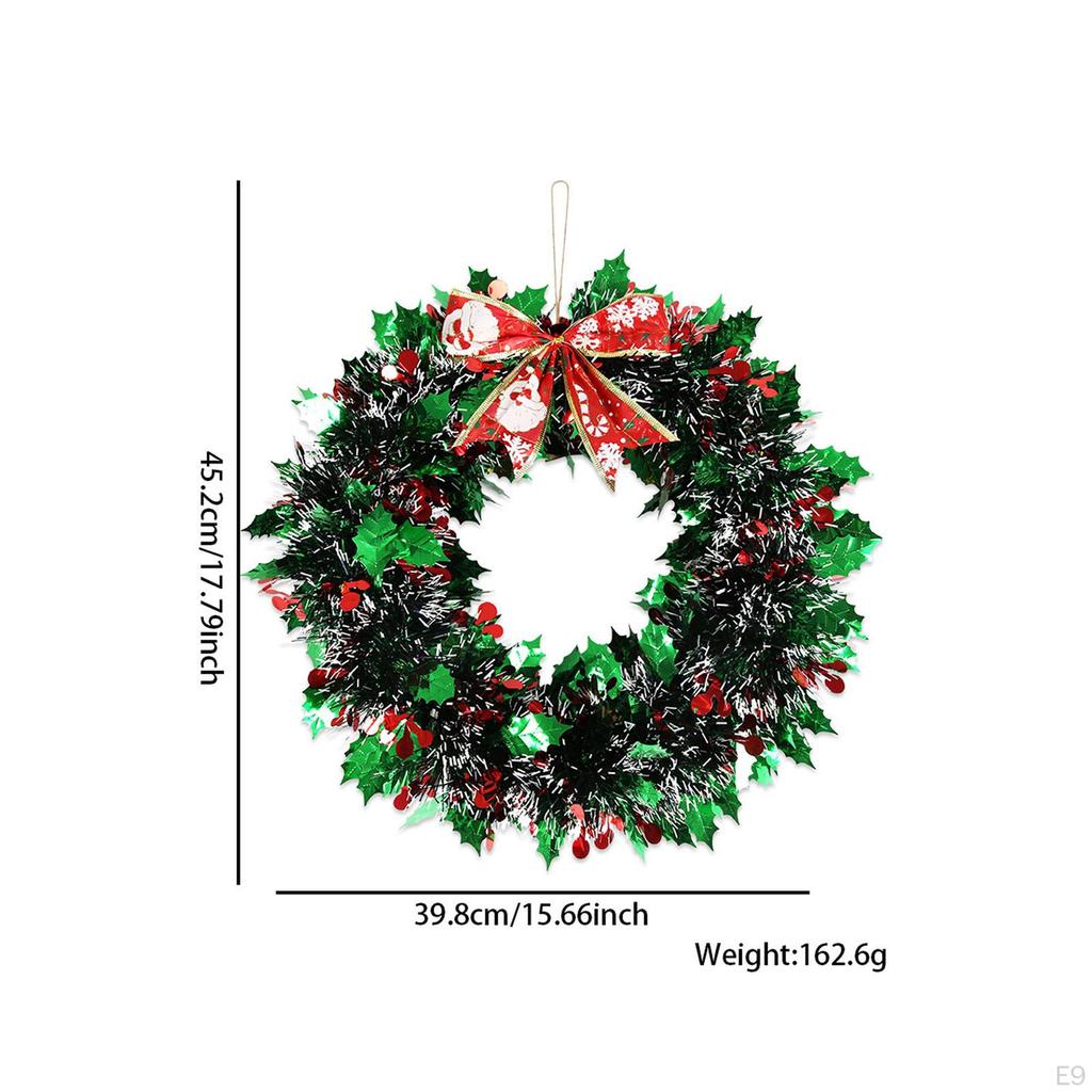 Artificial Christmas Wreath Decoration Round Wall Pendant Xmas Garland for Front Door