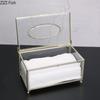 Europäische Kreative Glas-Taschentuchbox Einfache Wohnzimmer-Haushalts-Transparente Taschentuchbox Nordische Luxus-Leichtluxus-Serviettenablage
