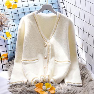 Imitation Mink Fleece Sweater Coat Women Loose Outwear Autumn/Winter 2023 Korean Version Foreign Knitted Sweater Cardigan Female