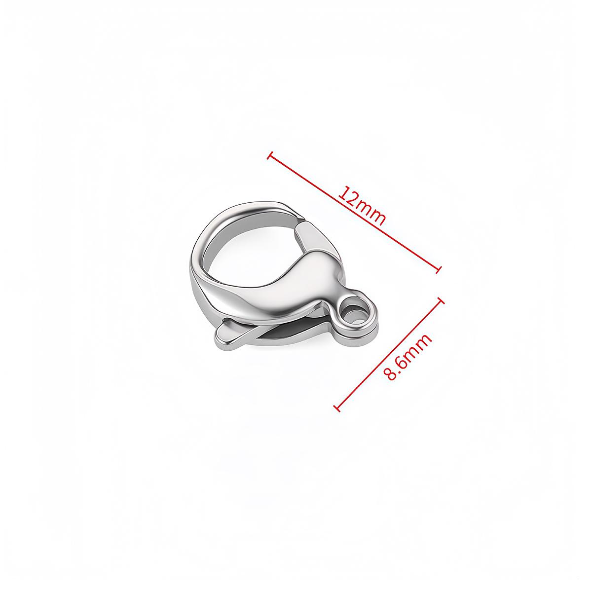 2PCS Stainless Steel Lobster Clasps Connectors Hook 12mm Gold Plated for Necklaces Bracelets Jewelry Making Findings Accessories