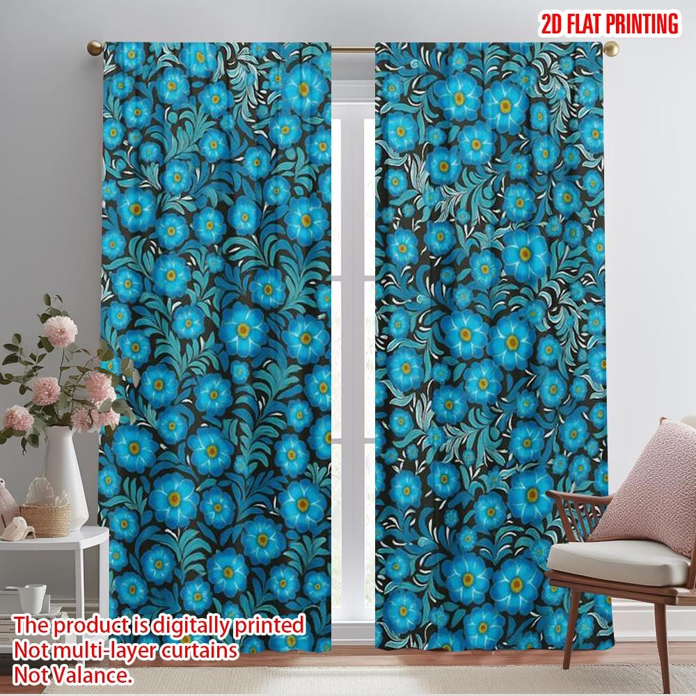 

2 шт., 2D плоская печать Шторы Рулонные шторы Цветочный Аделаида Полиэстер Тканый (без удилища) Уличные украшения для спальни 52.50×116.00 CM 2pcs