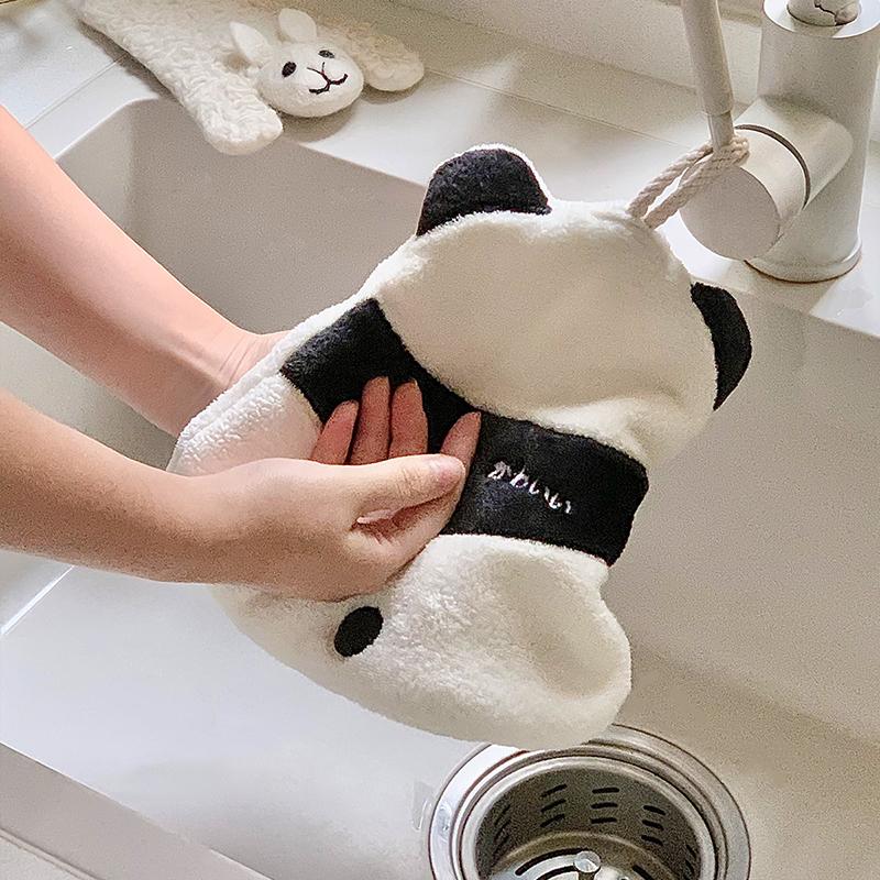 Japanese Style Lucky Cat Wall Mounted Convenient Hand Towel Cute Cartoon Children'S Hand Towel  Thickened Absorbent Towel