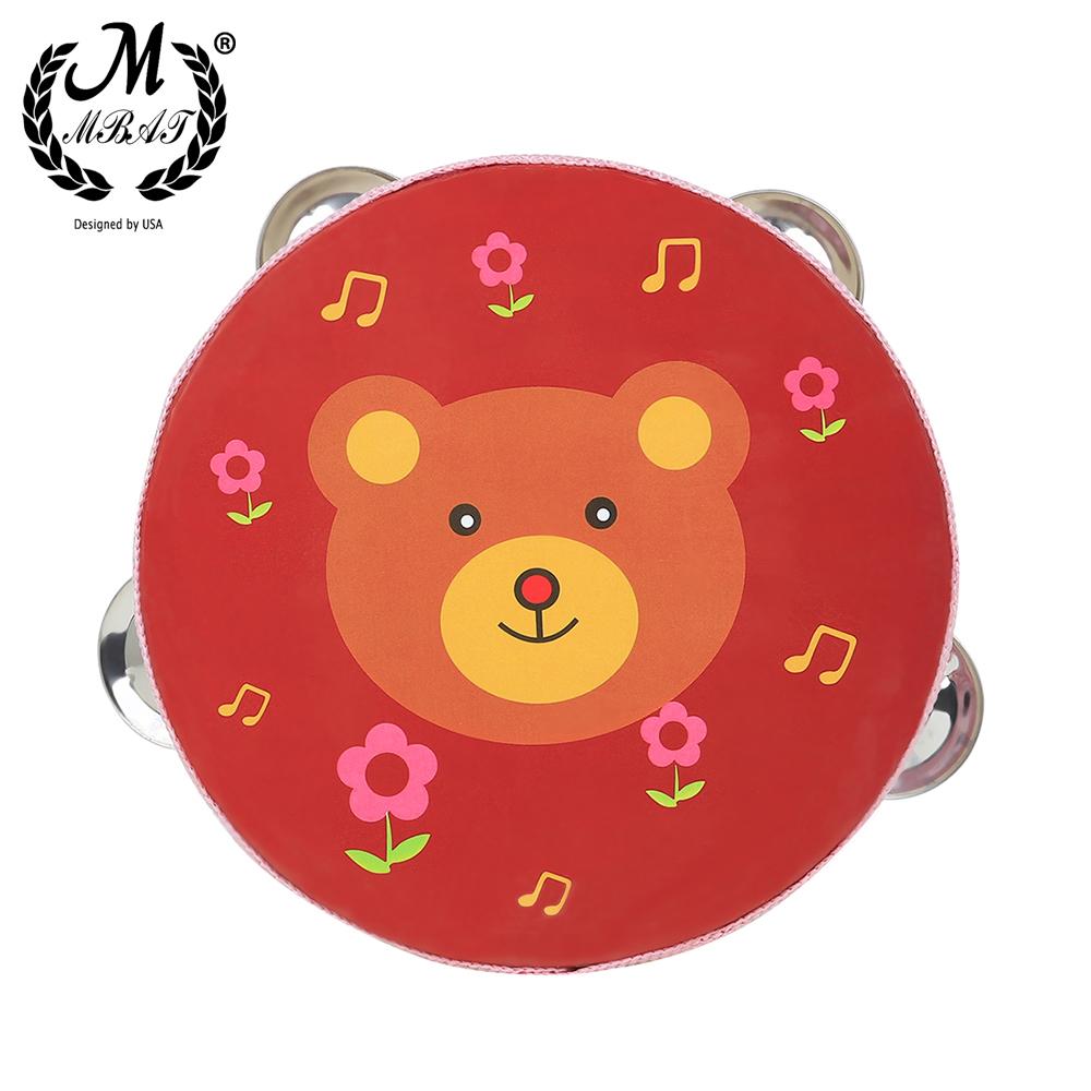 M MBAT 6 Inch Tambourine SY-89 Children s Cartoon Hand Clap Tambourine Hand Rattle Children s Early Education Music Toys красный