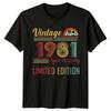 Vintage 1981 Aged 45th Birthday Gift Unisexs Tee