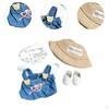 Doll Clothes Set Soft White Square Toe Shoes Hat Fashion for 15cm/17cm Dolls