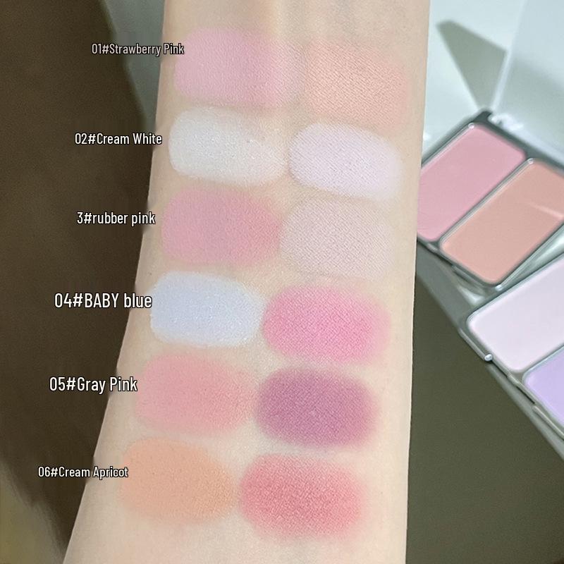 Gellas Zweifarbiges Rouge: Nude Make-up Kontur in Blau- und Lilatönen