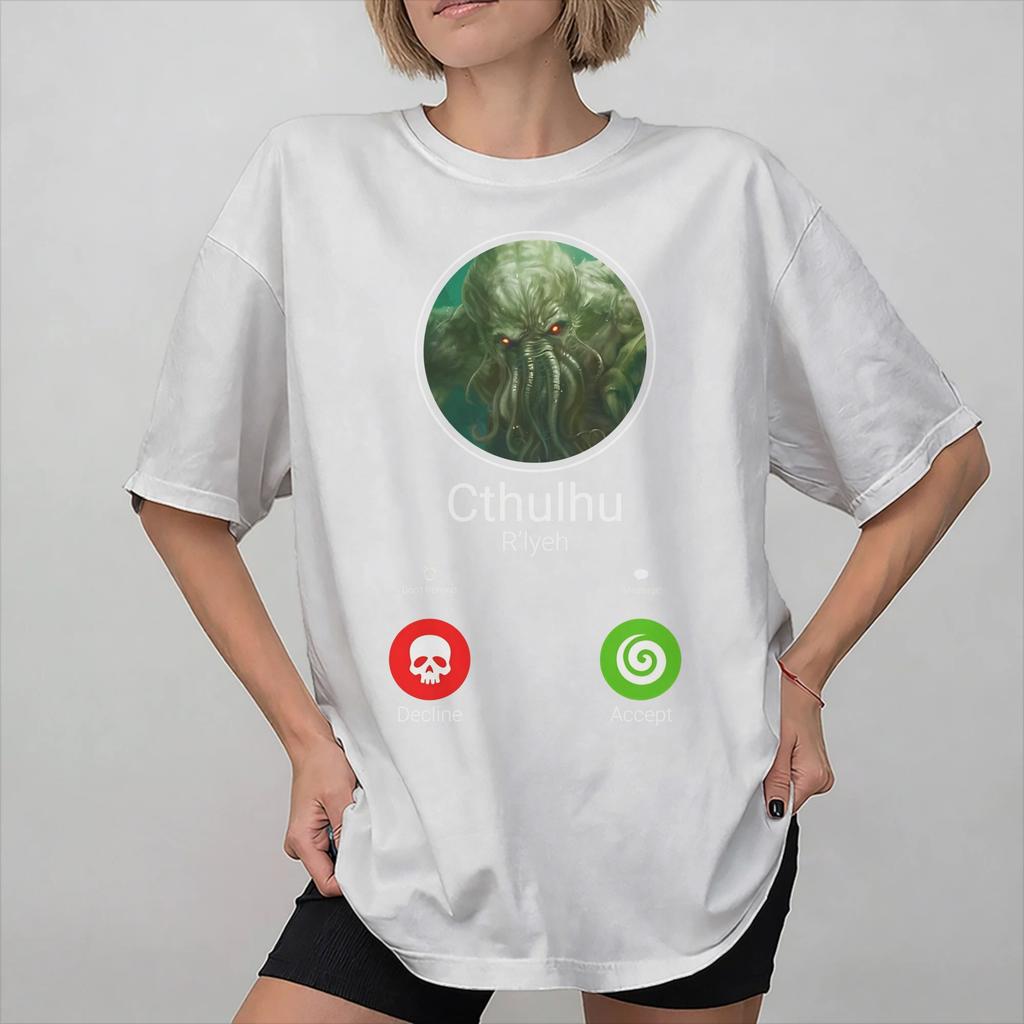 Unisex Women Graphic Printed Call Of Cthulhu Lovecraft T Shirt Tee Cotton Tshirts Clothing
