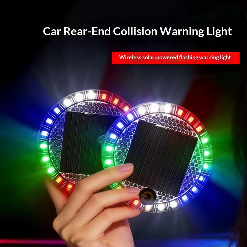Solar Circular Warning Light Strong Brightness Flashing Light Anti Collision for Electric Scooter Commuting Safety