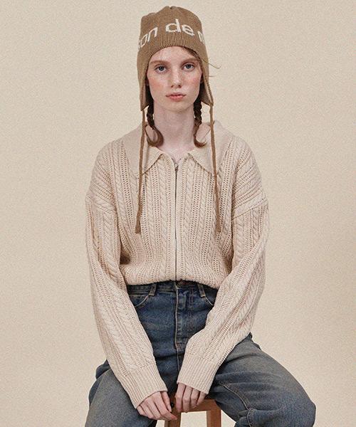 HAINT Edith Knit Zip-Up_3Color
