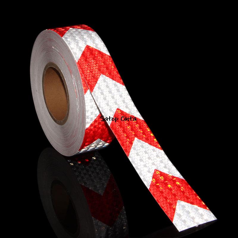 5cmX10m Arrow Reflective Tapes Waterproof Strips Warning Caution Safety Road Film Reflector Stickers For Car Bike Trucks Trailer