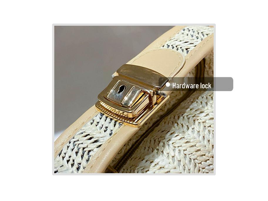 2025 Spring/Summer Women's Trendy Korean Style Straw Woven Crossbody Bag