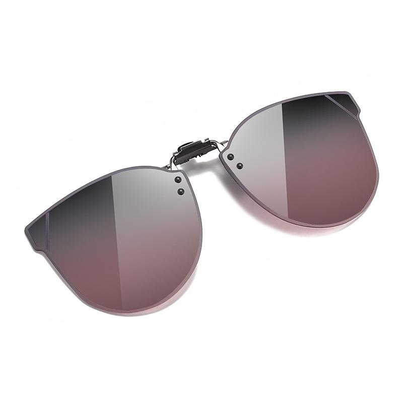 Sunglasses Polarized Clips Women'S Myopia Sunglasses Metal Clips Turnable Round Glasses 1023