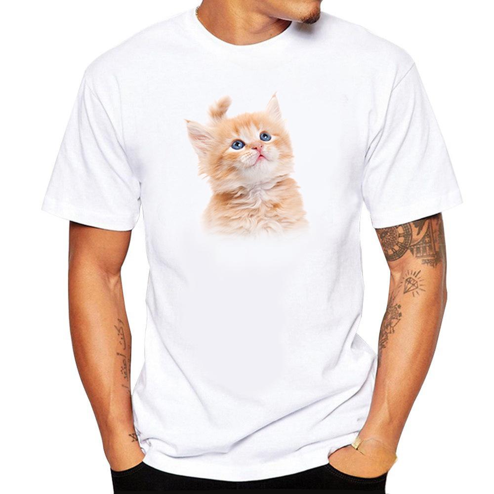 Personalized Printed T-shirt Short Sleeved Men's T-shirt Animal Print Straight Tube for Teenagers