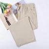 2026 New Ice Silk Mom Pants: Lightweight Summer Style, Versatile Straight-Leg, Casual Nine-Tenths Length for Middle-Aged and Elderly Women.