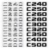 Alloy ABS Car Letter Stickers Rear Trunk Badge for Mercedes Benz C Class C240 C250 C260 C280 C300 C320 C350 C400 C500 Emblem RV1