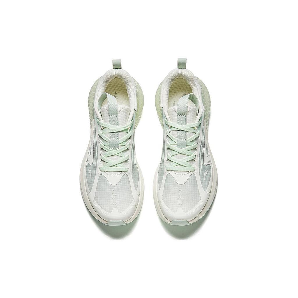 New Anta Running Collection Cushioned Slip Resistant Low Top Running Shoes Women's White Gray Green 922425537-9