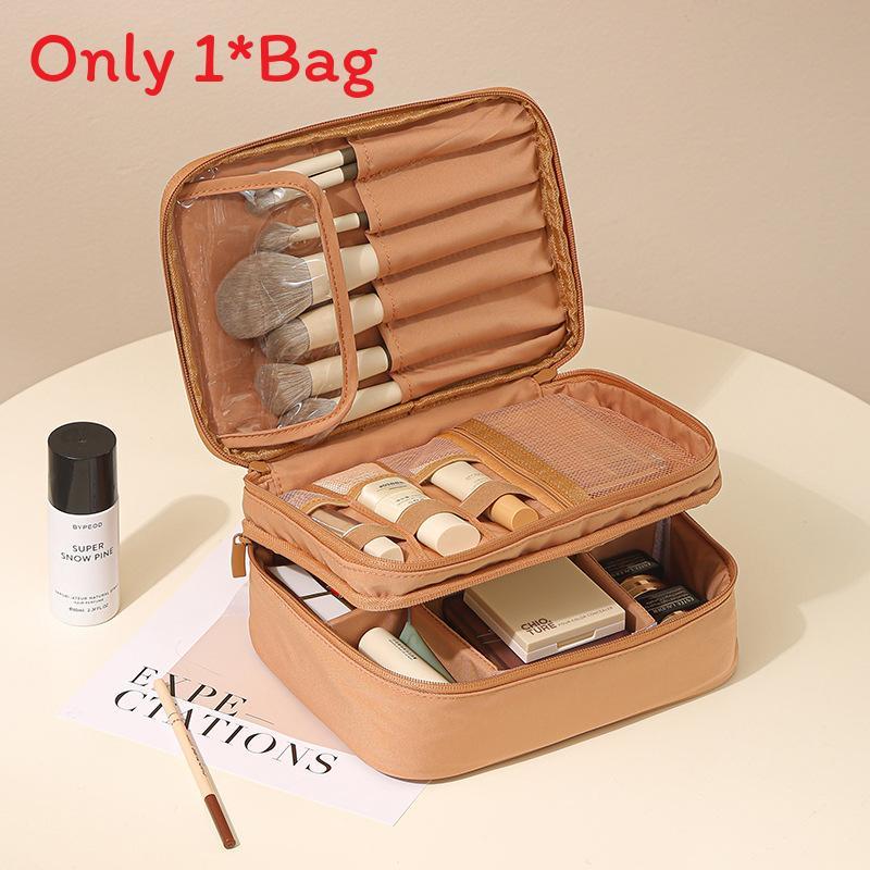 Makeup Organizer Travel Bag With Divider Oxford Fabric Portable Cosmetic Case For Women