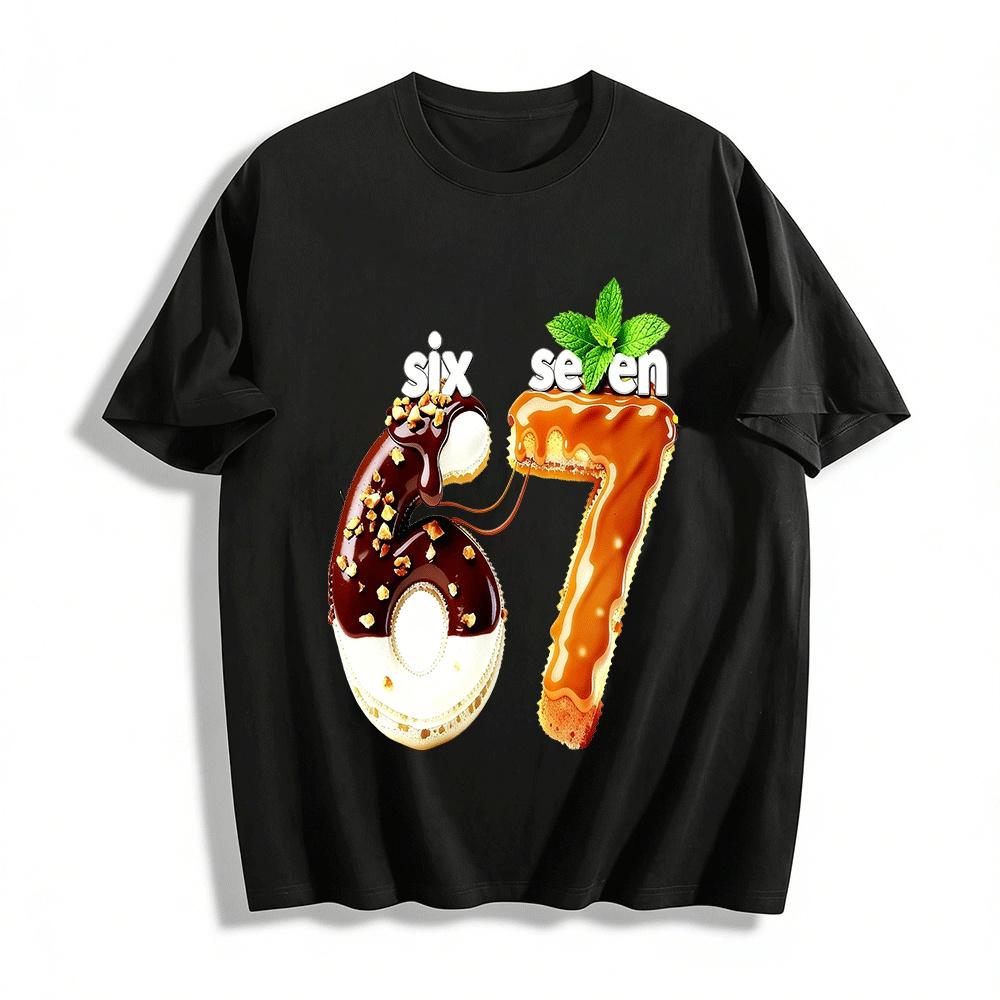 

Fun Dessert Print 67 Graphic Casual Top Pure cotton T-shirt XXS