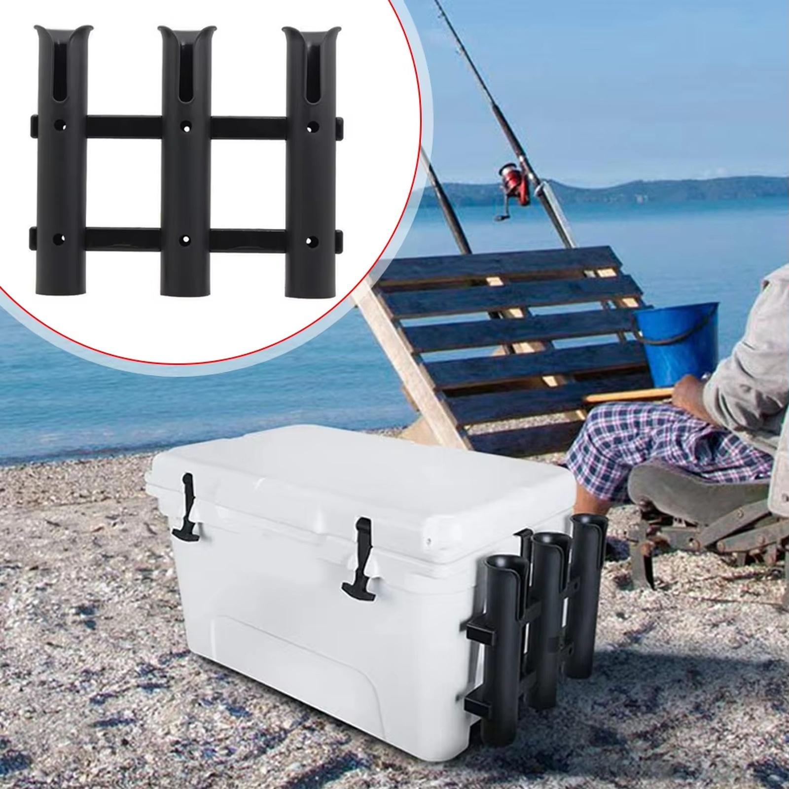 

Пластиковый держатель-стойка для 1-3 удочек, аксессуар для рыболовных ящиков на яхте, оборудование для лодок one size чёрный