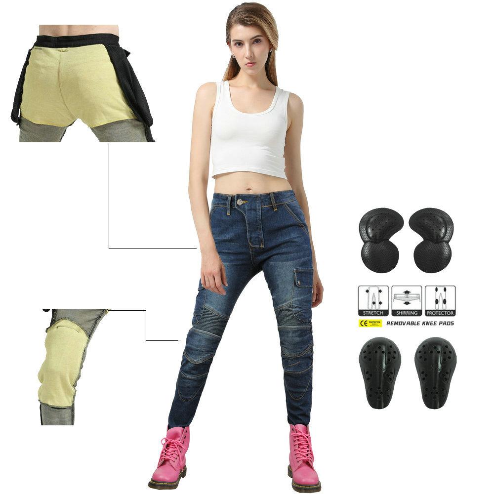 Motorcycle jeans, female rider motorcycle pants, Kevlar tear-resistant cycling drop-resistant pants