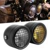 8.2in Retro Headlight Headlamp Round Dual Lamps Yellow White Light Universal for Motorcycle