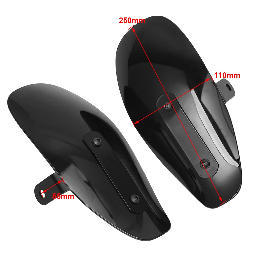 TooHR Universal Acrylic Knuckle Guards Handguards - Stone Guard, Windscreen, Sunshade, DIY Modification, Simple Design, Motorcycle, Black
