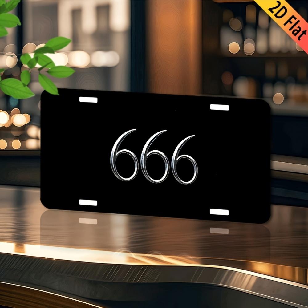 

Mysterious Number Themed Aluminum Metal Sign D Flat Printing Minimalist License Plate Style Wall Decor for Home Bar Garage 15x30cm(5.9x7.8inch)
