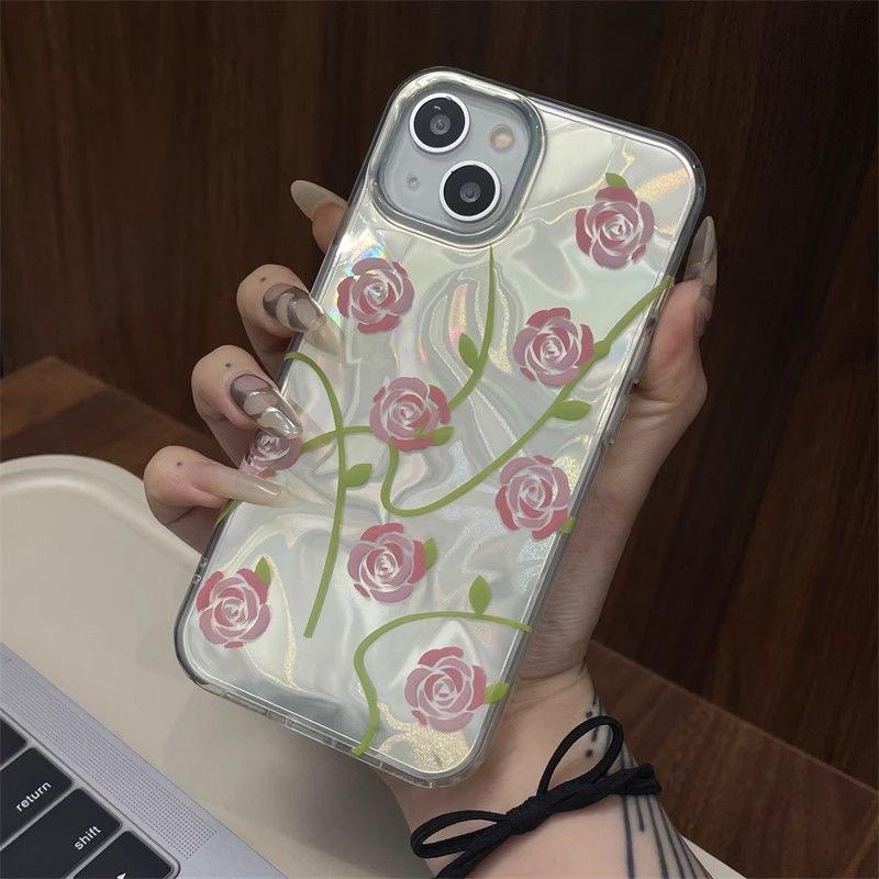 Pouzdro Pink Rose Water Ripple Case – kompatibilní s Apple 15/14/13/12/11/PRO/PROMAX/XSMAX/XR/XS.