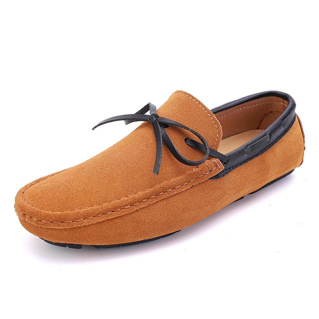 Luxury Suede Shoes Men British Style Loafers Men Dress Shoes Formal Driving Flats Moccasins Man Penny Shoes Big Size 38 -48