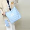 Commuting Niche Striped Large-capacity Tote Bag, Summer Fresh and Clean Single-shoulder Bag, Crossbody and Hand-carry