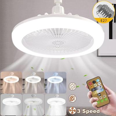 1 pz telecomando intelligente LED ventilatore luce E27 vite dimmerabile camera da letto aromaterapia plastica piccolo ventilatore UFO luce