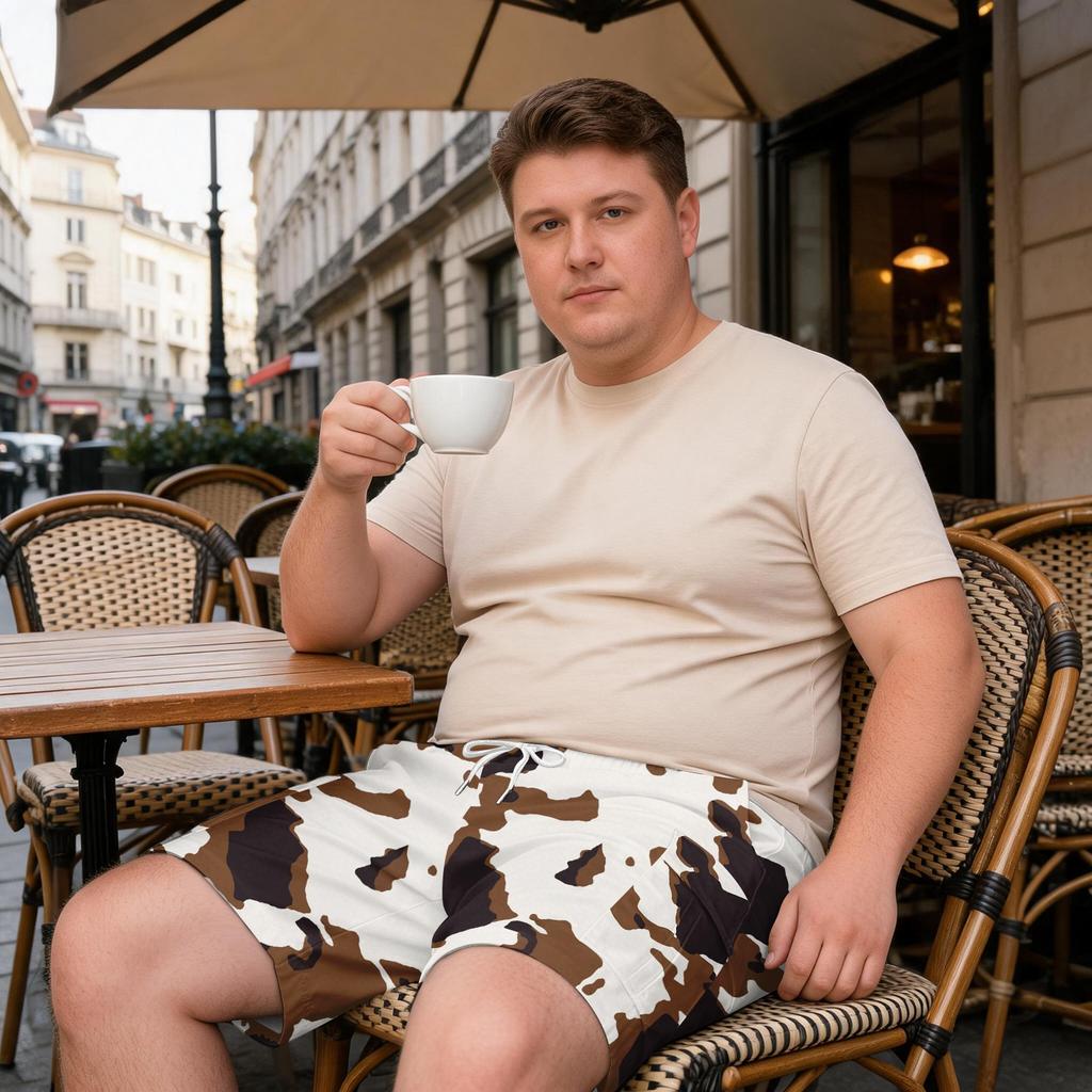 Men’s Plus Size Camouflage Cargo Shorts with Drawstring Waist Lightweight Relaxed Fit Multi Pocket Summer Beachwear