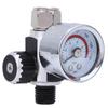Air Pressure Regulator 0 10bar 0 140psi Aluminum Alloy Valve 1 4inBSPP Inlet Outlet ConnectorSilver
